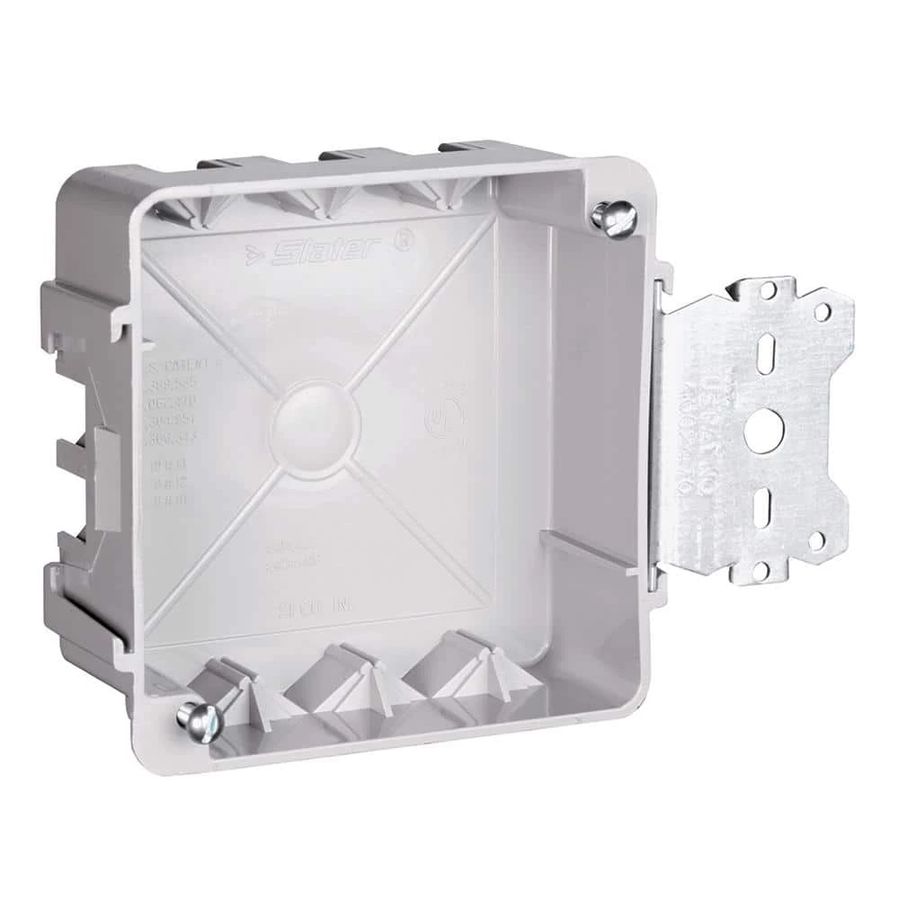 Pass & Seymour Slater New Work 4 in. Plastic 2-Gang Square Box with Threaded Mounting Holes and Auto/Clamps by Legrand 3 Pass & Seymour Slater New Work 4 in. Plastic 2-Gang Square Box with Threaded Mounting Holes and Auto/Clamps by Legrand