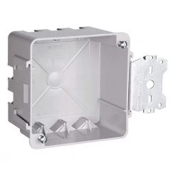 Pass & Seymour Slater New Work Plastic 4 in. Square Box with Threaded Mounting Holes and Auto/Clamps by Legrand