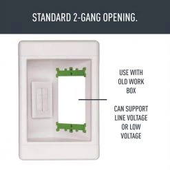 Pass & Seymour 1 Gang Recessed TV Media Box with Low Voltage Brush Insert, White by Legrand -Legrand Sales legrand boxes brackets tv1lvkitwcc2 1f 1000