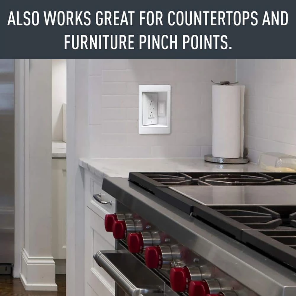 1-Gang Recessed TV Media Box Kit with Surge Suppressing Outlet, Low Voltage Brush Insert and Metal Electrical Box, White by Legrand 9 1-Gang Recessed TV Media Box Kit with Surge Suppressing Outlet, Low Voltage Brush Insert and Metal Electrical Box, White by Legrand - Image 7