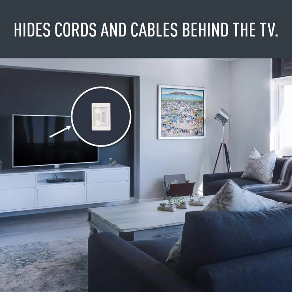 Pass & Seymour 1 Gang Recessed TV Media Box, White by Legrand 6 Pass & Seymour 1 Gang Recessed TV Media Box, White by Legrand - Image 4