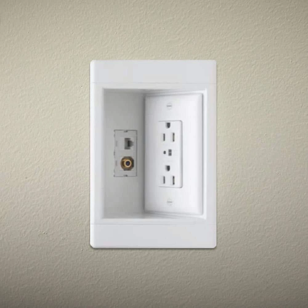 Pass & Seymour 1 Gang Recessed TV Media Box, White by Legrand 4 Pass & Seymour 1 Gang Recessed TV Media Box, White by Legrand - Image 2