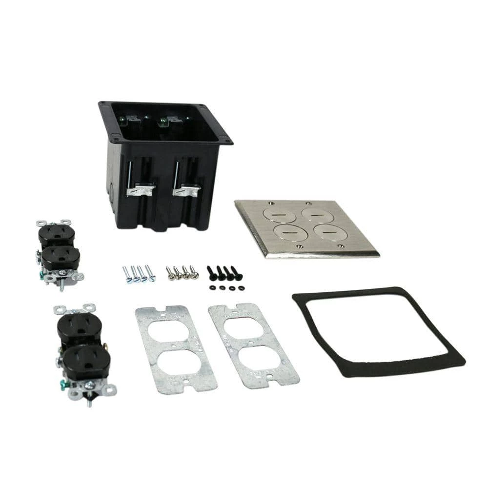 Wiremold WMFB Series 1/2 in. 15 Amp Rectangular Cover 4-Outlet Residential AC Floor Box, Nickel Cover by Legrand 3 Wiremold WMFB Series 1/2 in. 15 Amp Rectangular Cover 4-Outlet Residential AC Floor Box, Nickel Cover by Legrand