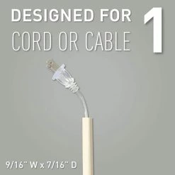 Wiremold CordMate Cord Cover 9 ft. Kit, Cord Hider for Home or Office, Holds 1 Cable, Ivory by Legrand -Legrand Sales legrand cable organizers c100 4f 1000