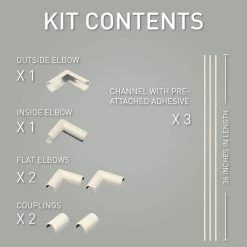 Wiremold CordMate Cord Cover 9 ft. Kit, Cord Hider for Home or Office, Holds 1 Cable, Ivory by Legrand -Legrand Sales legrand cable organizers c100 fa 1000