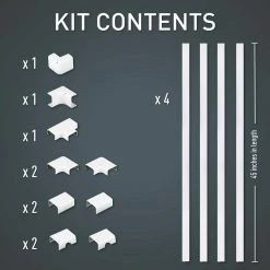 Wiremold CordMate III High-Capacity Cord Cover 15 ft. Kit, Cord Hider for Home or Office, Holds 5 Cable, White by Legrand 18 Wiremold CordMate III High-Capacity Cord Cover 15 ft. Kit, Cord Hider for Home or Office, Holds 5 Cable, White by Legrand -Legrand Sales legrand cable organizers c310 fa 1000