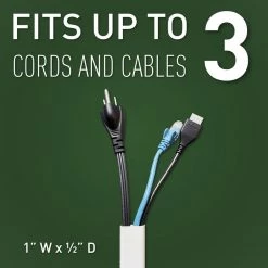 Wiremold Cordmate II Cord Cover Outside Elbow, Cord Hider for Home or Office, Holds 3 Cables, White by Legrand 11 Wiremold Cordmate II Cord Cover Outside Elbow, Cord Hider for Home or Office, Holds 3 Cables, White by Legrand -Legrand Sales legrand cable organizers c58 c3 1000