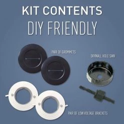 Wiremold Wiremold In Wall Low Voltage TV Grommet Kit with Mounting Brackets and Hole Saw, Black by Legrand -Legrand Sales legrand cable organizers cca6b fa 1000