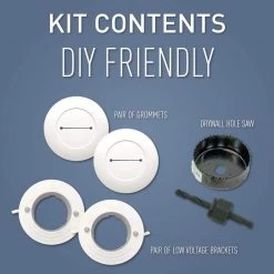 Wiremold Wiremold In Wall Low Voltage TV Grommet Kit with Mounting Brackets and Hole Saw, White by Legrand 14 Wiremold Wiremold In Wall Low Voltage TV Grommet Kit with Mounting Brackets and Hole Saw, White by Legrand -Legrand Sales legrand cable organizers cca6w fa 1000