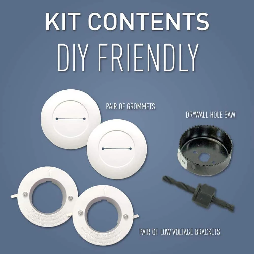 Wiremold Wiremold In Wall Low Voltage TV Grommet Kit with Mounting Brackets and Hole Saw, White by Legrand 8 Wiremold Wiremold In Wall Low Voltage TV Grommet Kit with Mounting Brackets and Hole Saw, White by Legrand - Image 6