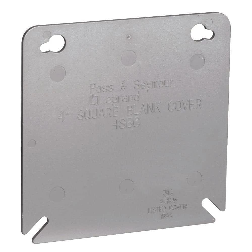 Pass & Seymour Slater 4 in. Plastic Square Box Cover, Gray by Legrand 3 Pass & Seymour Slater 4 in. Plastic Square Box Cover, Gray by Legrand