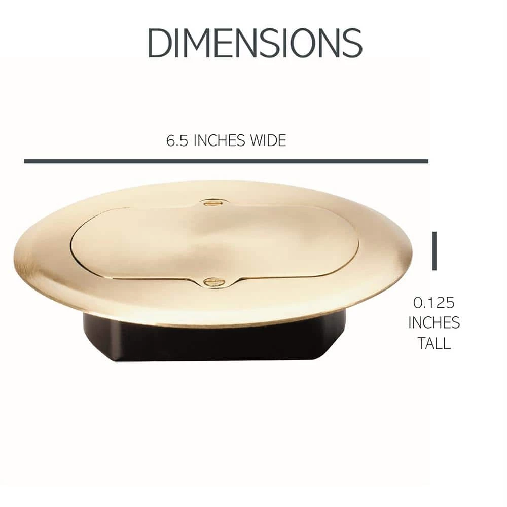 Pass & Seymour Slater 1 Gang Round Low Profile Floor Box Cover for Minimum 3/8-in. Hardwood Floors, Brass by Legrand 9 Pass & Seymour Slater 1 Gang Round Low Profile Floor Box Cover for Minimum 3/8-in. Hardwood Floors, Brass by Legrand - Image 7