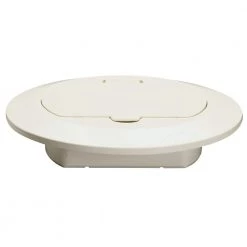 Pass & Seymour Slater 1 Gang Round Thermoplastic Floor Box Cover, Light Almond by Legrand