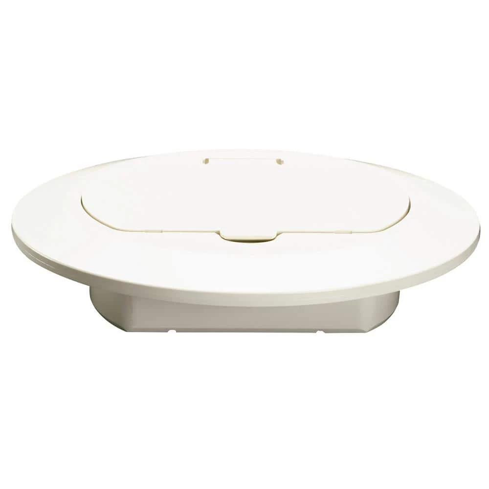 Pass & Seymour Slater 1 Gang Round Thermoplastic Floor Box Cover, White by Legrand 3 Pass & Seymour Slater 1 Gang Round Thermoplastic Floor Box Cover, White by Legrand