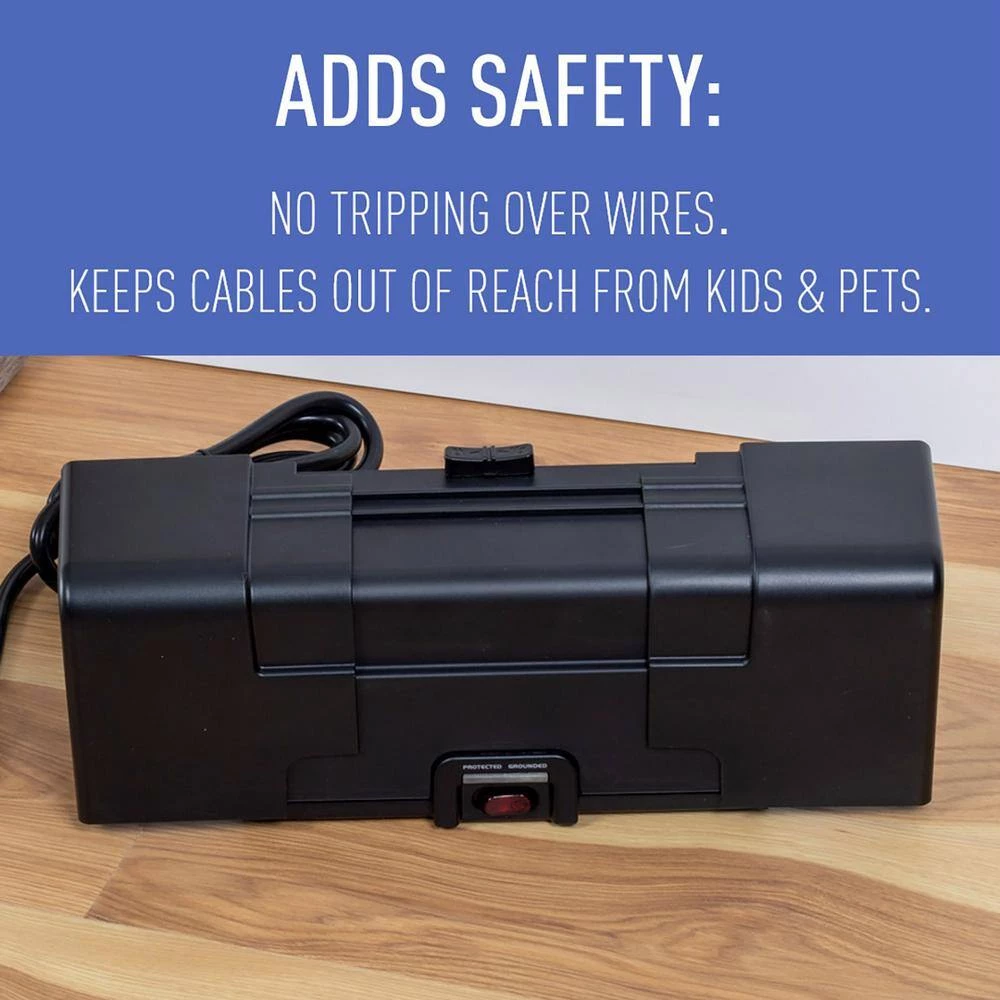 Wiremold CordMate 8-Outlet Cable Management Box with Built-In Surge Protected Power Strip, for Home or Office, Black by Legrand 9 Wiremold CordMate 8-Outlet Cable Management Box with Built-In Surge Protected Power Strip, for Home or Office, Black by Legrand - Image 7