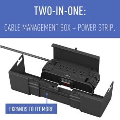 Wiremold CordMate 8-Outlet Cable Management Box with Built-In Surge Protected Power Strip, for Home or Office, Black by Legrand 12 Wiremold CordMate 8-Outlet Cable Management Box with Built-In Surge Protected Power Strip, for Home or Office, Black by Legrand -Legrand Sales legrand desk grommets hole covers ccbp8 bk 66 1000