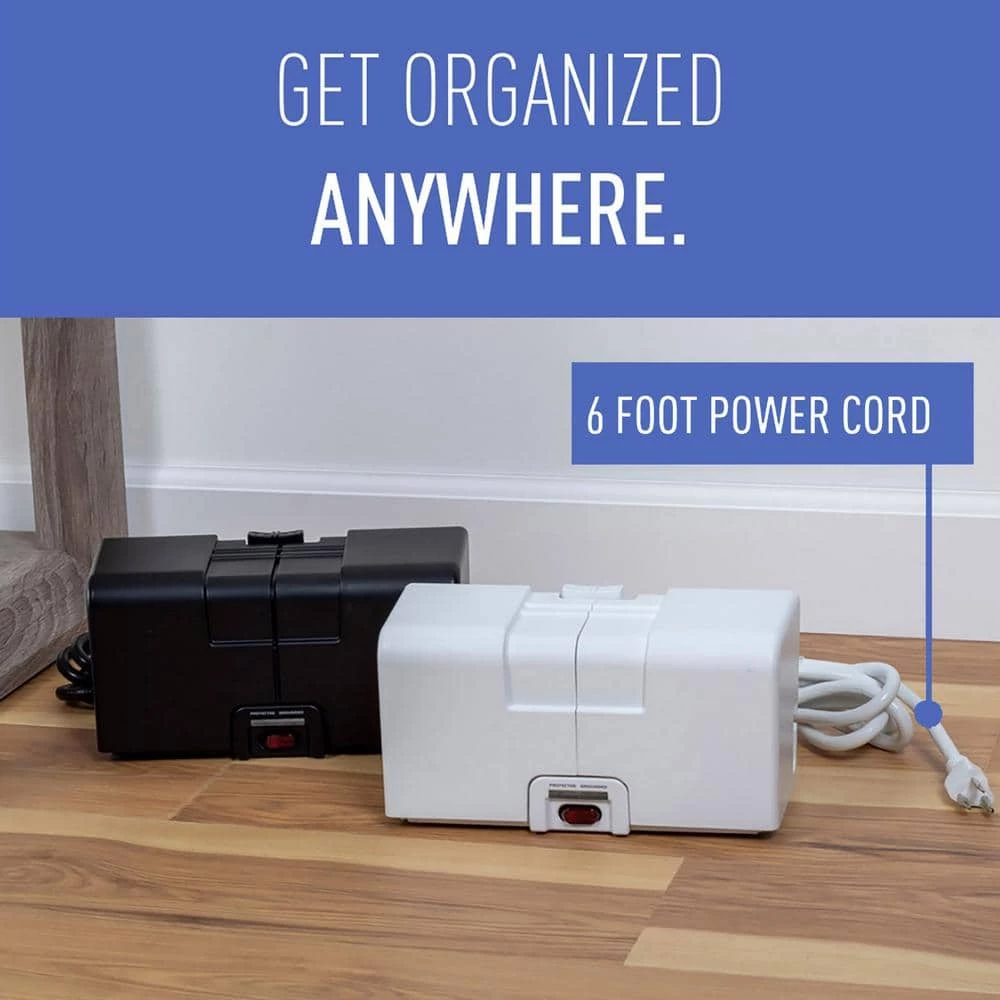 Wiremold CordMate 8-Outlet Cable Management Box with Built-In Surge Protected Power Strip, for Home or Office, Black by Legrand 10 Wiremold CordMate 8-Outlet Cable Management Box with Built-In Surge Protected Power Strip, for Home or Office, Black by Legrand - Image 8