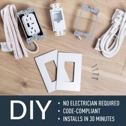 Radiant In-Wall Power and USB Type A/C Outlet Relocation Kit, White by Legrand 13 Radiant In-Wall Power and USB Type A/C Outlet Relocation Kit, White by Legrand -Legrand Sales legrand desk grommets hole covers iwpeusbac wh 1f 1000