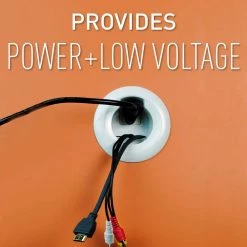 Wiremold in Wall TV Power and Cable Grommet Kit with Mounting Brackets and Hole Saw, White by Legrand -Legrand Sales legrand desk grommets hole covers zkt101 4f 1000