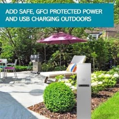 Wiremold Outdoor Weatherproof Charging Station 2-Gang, 1 GFCI Outlet and 1 4-Port USB Outlet, Silver by Legrand -Legrand Sales legrand gfci plugs xcspp2gru sv c3 1000
