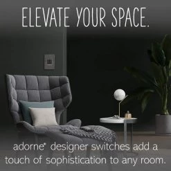 Adorne Whisper 15 Amp Single Pole/3-Way Decorator Switch, Graphite by Legrand -Legrand Sales legrand light switches aswr1532g4 1f 1000