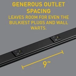 Wiremold Plugmold 5 ft. 3-Outlet/6-USB Hardwire Power Strip with Tamper Resistant Receptacles, Black by Legrand -Legrand Sales legrand outlet adapters converters bk20gb509trusba 44 1000