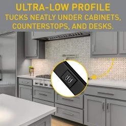 Wiremold Plugmold 3 ft. 6-USB Hardwire Power Strip, Black by Legrand -Legrand Sales legrand outlet adapters converters bk20usb312 c3 1000