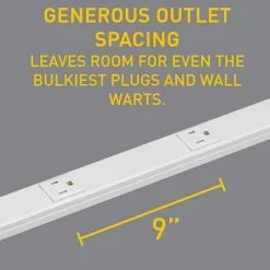 Wiremold Plugmold 5 ft. 3-Outlet/6-USB Hardwire Power Strip with Tamper Resistant Receptacles, White by Legrand -Legrand Sales legrand outlet adapters converters wh20gb509trusba 44 1000