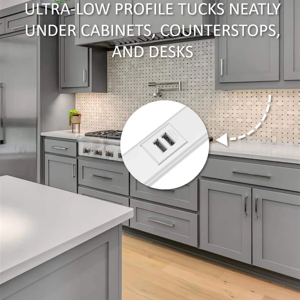 Wiremold Plugmold 3 ft. 3 USB Modules, White by Legrand 6 Wiremold Plugmold 3 ft. 3 USB Modules, White by Legrand - Image 4