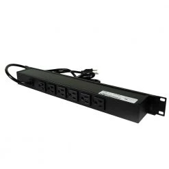 Wiremold 6-Outlet 15 Amp Rackmount Rear Power Strip with Lighted On/Off Switch, 6 ft. Cord by Legrand