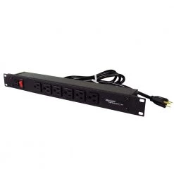 Wiremold 6-Outlet 15 Amp Rackmount Front Power Strip with Lighted On/Off Switch, 6 ft. Cord by Legrand
