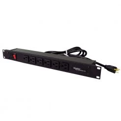 Wiremold 6-Outlet 15 Amp Rackmount Front Power Strip with Lighted On/Off Switch, 15 ft. Cord by Legrand