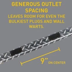 Wiremold Plugmold Tough 15-Amp 4 ft. 10-Outlet Power Strip with Circuit Breaker, Diamond Plate by Legrand -Legrand Sales legrand power strips pm48tc 1f 1000