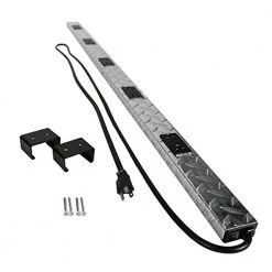 Wiremold Plugmold Tough 15-Amp 4 ft. 10-Outlet Power Strip with Circuit Breaker, Diamond Plate by Legrand