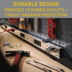 Wiremold Plugmold Tough 15-Amp 4 ft. 10-Outlet Power Strip with Circuit Breaker, Diamond Plate by Legrand -Legrand Sales legrand power strips pm48tc c3 1000