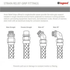 Pass & Seymour Flexcor Strain Relief Box Connector Single Weave 1.2 in. - 1.5 in. Cable Diameter by Legrand 9 Pass & Seymour Flexcor Strain Relief Box Connector Single Weave 1.2 in. - 1.5 in. Cable Diameter by Legrand -Legrand Sales legrand pulling grips support tools box120 4f 1000