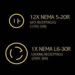 Wiremold 30Amp 125-Vol/250-Volt Rugged Temporary Power Distribution Unit with 12 GFCI Outlets by Legrand 16 Wiremold 30Amp 125-Vol/250-Volt Rugged Temporary Power Distribution Unit with 12 GFCI Outlets by Legrand -Legrand Sales legrand temporary power distribution boxes xdu30ahndl c3 1000