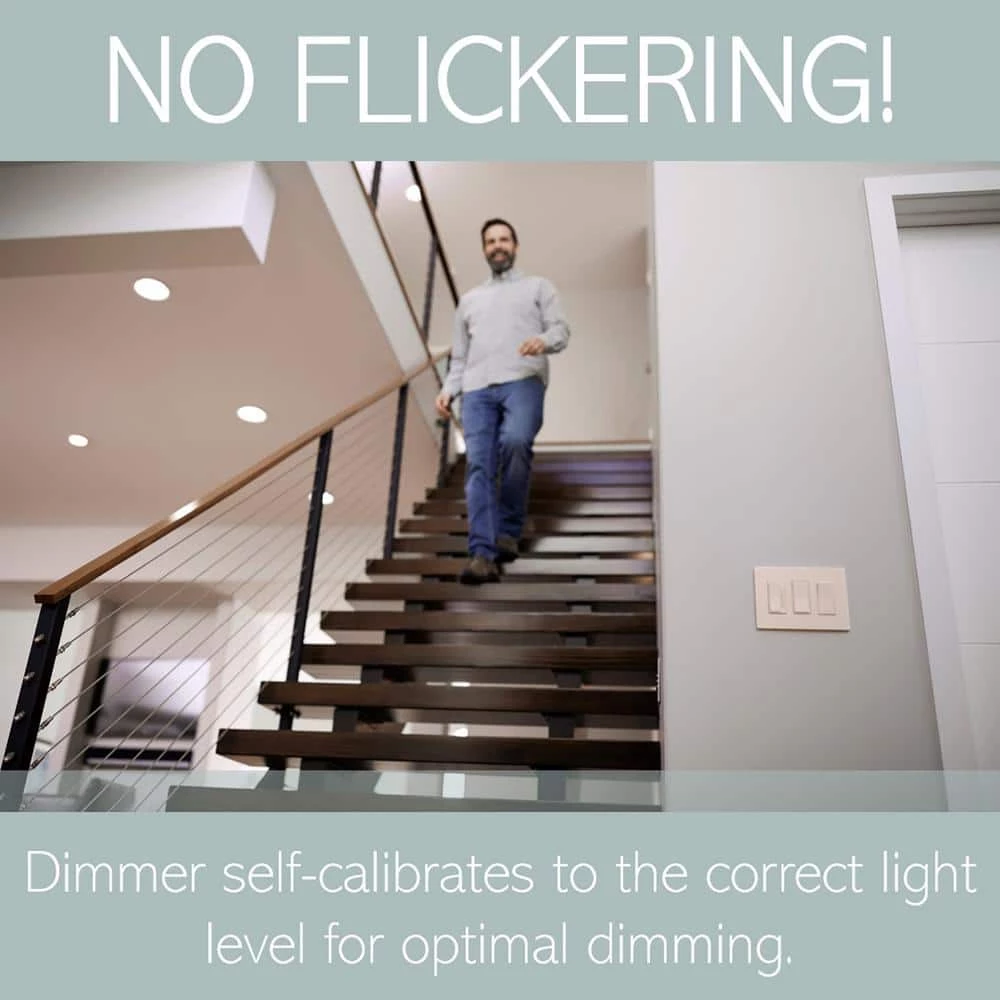 Radiant Smart Tru-Universal 450-Watt Single Pole/3-Way LED/CFL/Incandescent Wi-Fi Dimmer, Light Almond by Legrand 5 Radiant Smart Tru-Universal 450-Watt Single Pole/3-Way LED/CFL/Incandescent Wi-Fi Dimmer, Light Almond by Legrand - Image 3