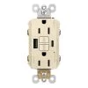 Radiant 15 Amp 125-Volt Tamper Resistant GFCI Residential/Commercial Decorator Duplex Outlet with A/C USB, Light Almond by Legrand -Legrand Sales light almond legrand electrical outlets receptacles 1597trusbacla 64 1000