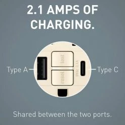 Radiant 20 Amp 125-Volt Tamper Resistant Self-Test GFCI Duplex Outlet with Type A/C USB, Light Almond by Legrand 15 Radiant 20 Amp 125-Volt Tamper Resistant Self-Test GFCI Duplex Outlet with Type A/C USB, Light Almond by Legrand -Legrand Sales light almond legrand electrical outlets receptacles 2097trusbacla 1f 1000