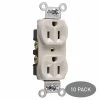 Pass & Seymour 15 Amp 125-Volt Commercial Grade Backwire Duplex Outlet, Light Almond (10-Pack) by Legrand -Legrand Sales light almond legrand electrical outlets receptacles crb5262lacp6 64 1000