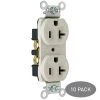 Pass and Seymour 20 Amp 125-Volt Commercial Grade Backwire Duplex Outlet, Light Almond (10-Pack) by Legrand 1 Pass and Seymour 20 Amp 125-Volt Commercial Grade Backwire Duplex Outlet, Light Almond (10-Pack) by Legrand -Legrand Sales light almond legrand electrical outlets receptacles crb5362lacp4 64 1000