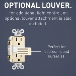 Radiant 15 Amp Tamper Resistant Night Light Residential Decorator Duplex Outlet, Light Almond by Legrand -Legrand Sales light almond legrand electrical outlets receptacles ntl885trlacc6 1f 1000