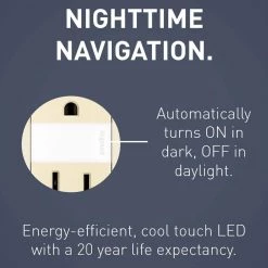 Radiant 15 Amp Tamper Resistant Night Light Residential Decorator Duplex Outlet, Light Almond by Legrand -Legrand Sales light almond legrand electrical outlets receptacles ntl885trlacc6 44 1000