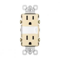 Radiant 15 Amp Tamper Resistant Night Light Residential Decorator Duplex Outlet, Light Almond by Legrand