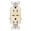 Radiant 15 Amp 125-Volt Tamper-Resistant Duplex Outlet with Ultra-Fast 6A PLUS 30W Power Delivery USB C/C, Light Almond by Legrand -Legrand Sales light almond legrand electrical outlets receptacles r26usbpdla 64 1000