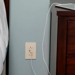 Radiant 15 Amp 125 Volt Duplex Outlet with 3.1 Amp USB, Light Almond by Legrand -Legrand Sales light almond legrand electrical outlets receptacles tm826usblaccv4 c3 1000