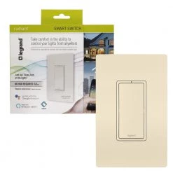 Radiant Smart 15 Amp 120-Volt Single-Pole/3-Way Wi-Fi Rocker Light Switch, Light Almond by Legrand
