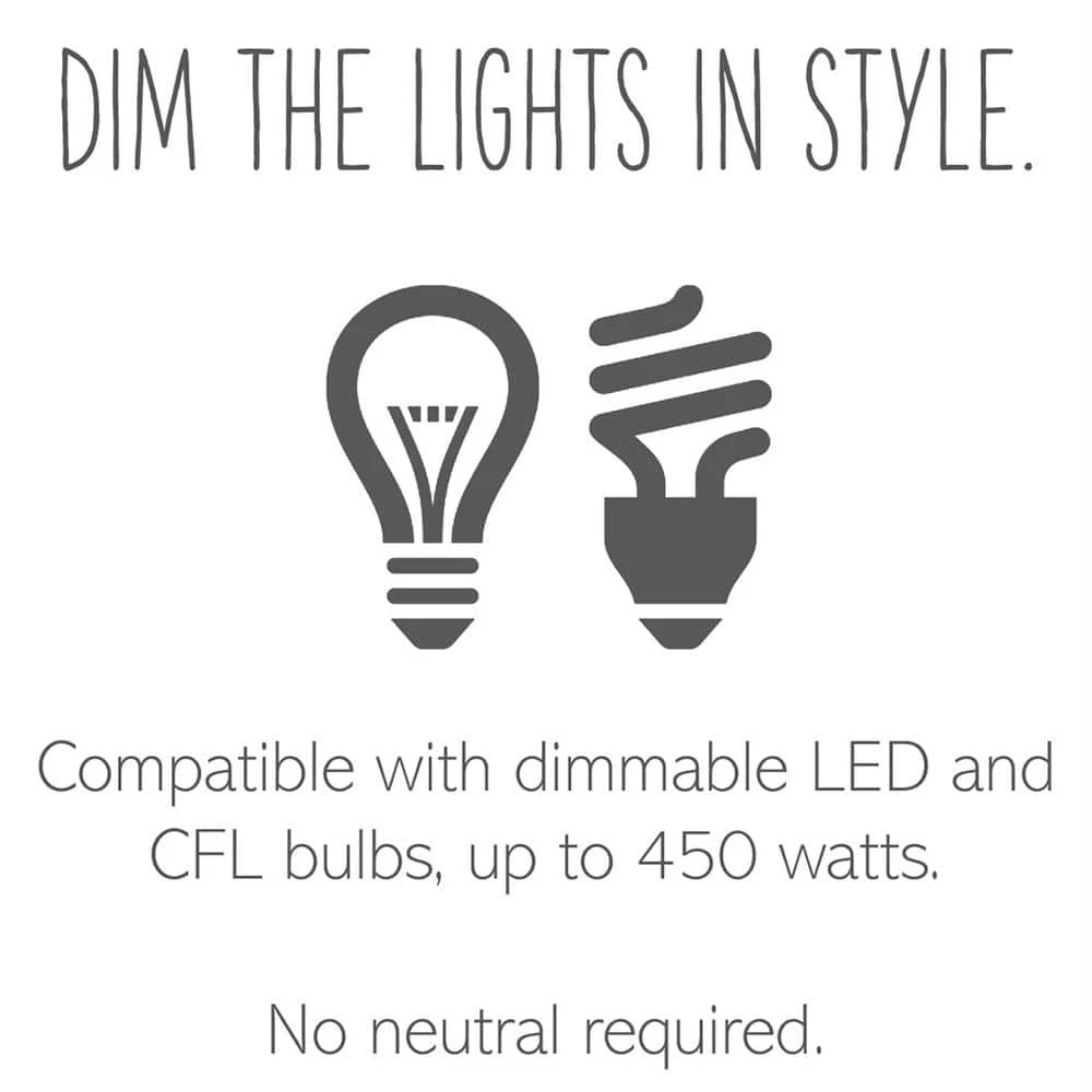 Adorne Paddle 450-Watt Single-Pole/3-Way LED/CFL/Incandescent Dimmer, Magnesium by Legrand 10 Adorne Paddle 450-Watt Single-Pole/3-Way LED/CFL/Incandescent Dimmer, Magnesium by Legrand - Image 8
