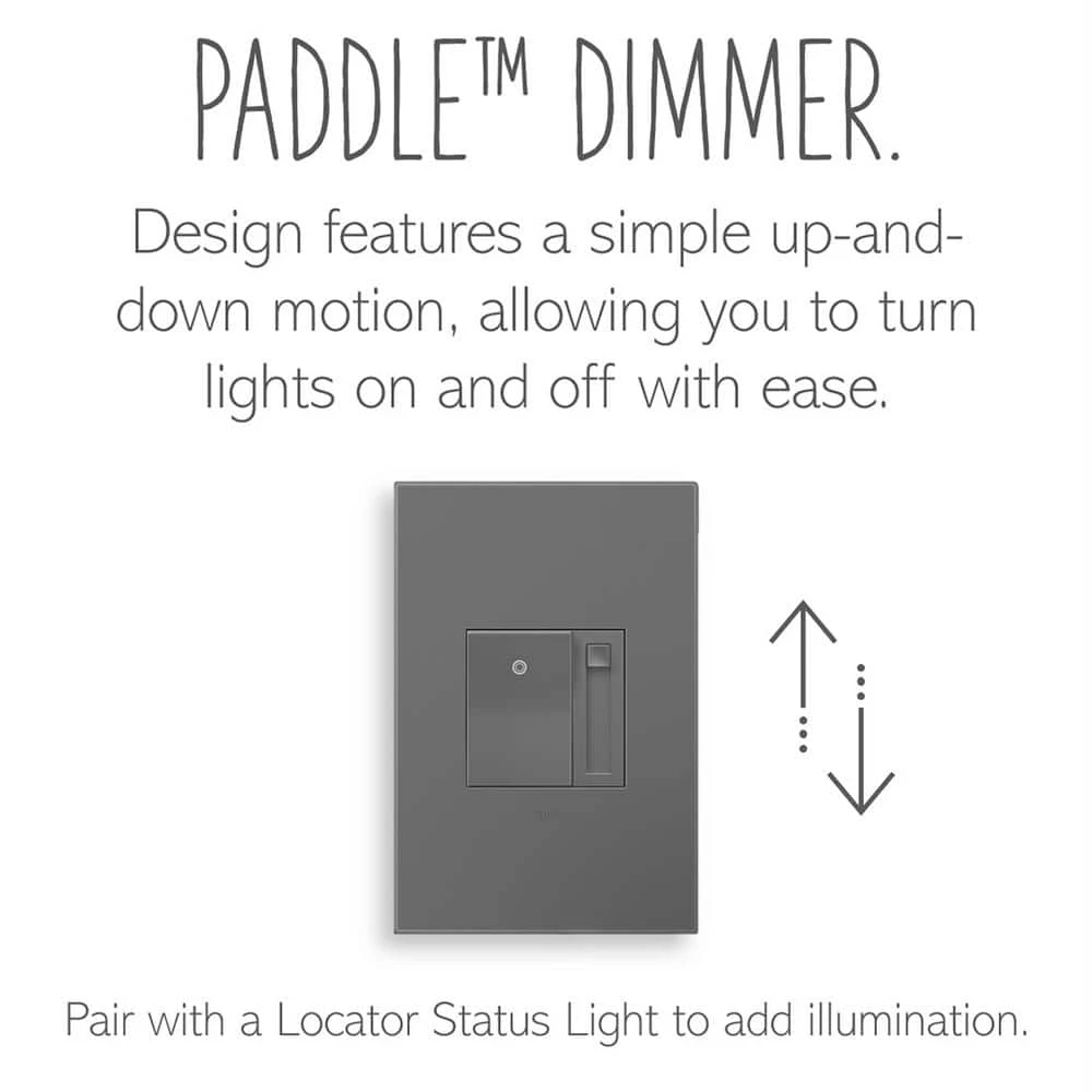 Adorne Paddle 450-Watt Single-Pole/3-Way LED/CFL/Incandescent Dimmer, Magnesium by Legrand 8 Adorne Paddle 450-Watt Single-Pole/3-Way LED/CFL/Incandescent Dimmer, Magnesium by Legrand - Image 6